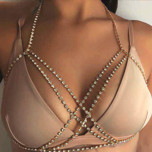 Full Rhinestone Body Fashion Chain Necklace