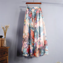 Chiffon Floral Printed Women Boho Floor-Length Long Maxi