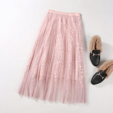 High Quality Elegant Tulle Long Pleated Skirt