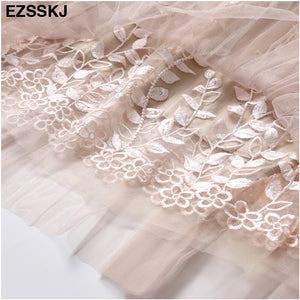 High Quality Elegant Tulle Long Pleated Skirt