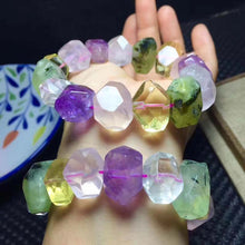 amethyst/pink/prehnite/citrine quartz gemstone baroque bracelet