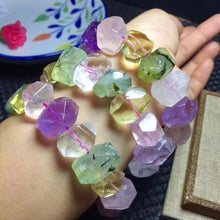 amethyst/pink/prehnite/citrine quartz gemstone baroque bracelet