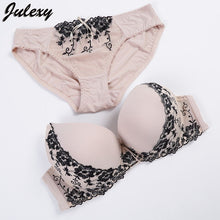 Lace Embroidery Sexy Bra Brief Set