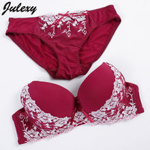 Lace Embroidery Sexy Bra Brief Set