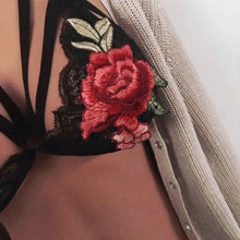 Embroidery Rose Flower Bralette Crop Top