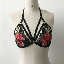 Embroidery Rose Flower Bralette Crop Top