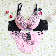 lace embroidery petals temptation young girl bra set