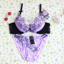 lace embroidery petals temptation young girl bra set