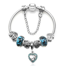 20Unique Silver Crystal Bead Charm Bracelet