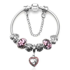 20Unique Silver Crystal Bead Charm Bracelet