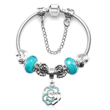 20Unique Silver Crystal Bead Charm Bracelet