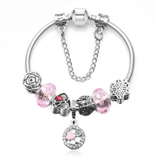 20Unique Silver Crystal Bead Charm Bracelet