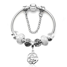 20Unique Silver Crystal Bead Charm Bracelet