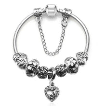 20Unique Silver Crystal Bead Charm Bracelet