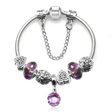 20Unique Silver Crystal Bead Charm Bracelet