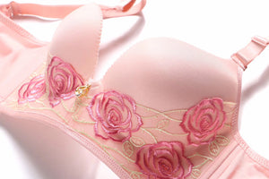 Rose Embroidered Women Big Size Sexy Bra