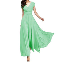 chiffon Solid Elegant Long Evening Prom Dress