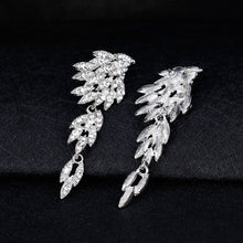 Crystal Long Wings Eagle Silver&Black Color Earrings