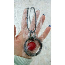 Red White Pearl Ball Pendant