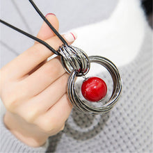 Red White Pearl Ball Pendant