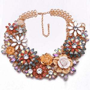 Colorful Flower Shourouk Choker Necklace