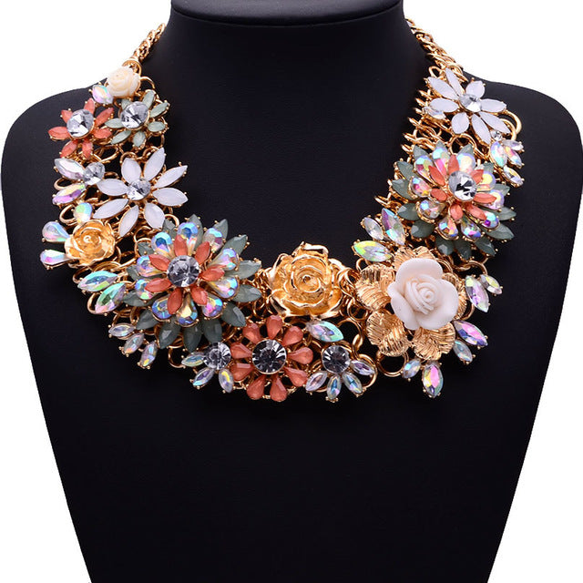 Colorful Flower Shourouk Choker Necklace