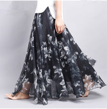 Elegant Fancy Flower Print Long Skirt