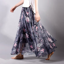 Elegant Fancy Flower Print Long Skirt