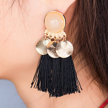 Fringe Stones Long Drop Earrings