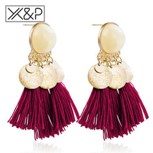 Fringe Stones Long Drop Earrings