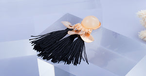 Fringe Stones Long Drop Earrings