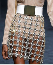 Shine Waist Chains Sequins Skirt