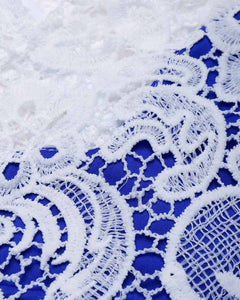 Chiffon Net yarn Long Elegant blue Lace party Dress