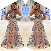 Long Prom Formal Evening Floral Embroidered Full Dress