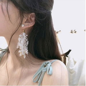 Lace Tassel Earrings Long Drop Earrings