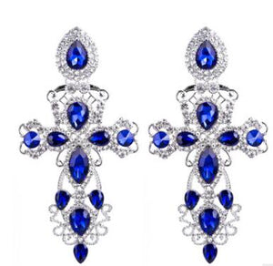 Baroque Rhinestones Dangle Earrings